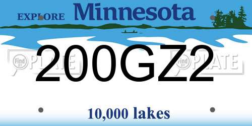 200GZ2 Minnesota License Plate