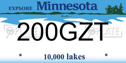 200GZT Minnesota License Plate