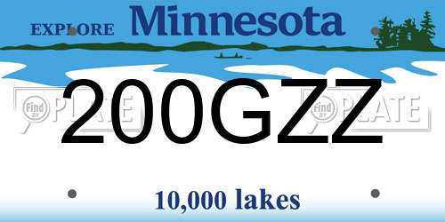200GZZ Minnesota License Plate
