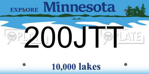 200JTT Minnesota License Plate