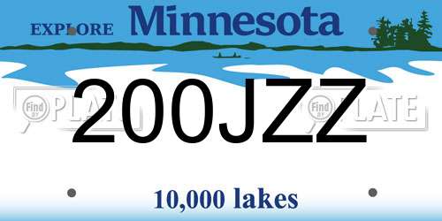 200JZZ Minnesota License Plate