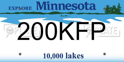 200KFP Minnesota License Plate