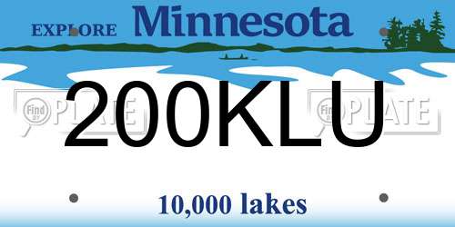 200KLU Minnesota License Plate