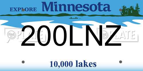 200LNZ Minnesota License Plate