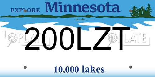 200LZT Minnesota License Plate