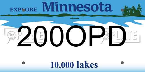 200OPD Minnesota License Plate