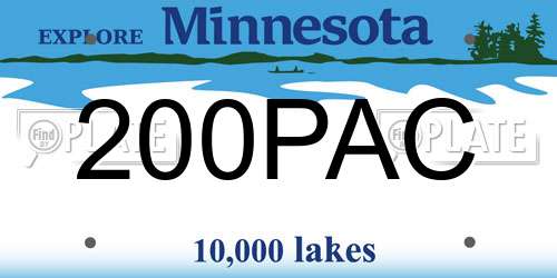 200PAC Minnesota License Plate