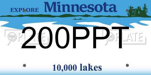 200PPT Minnesota License Plate