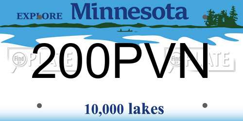 200PVN Minnesota License Plate
