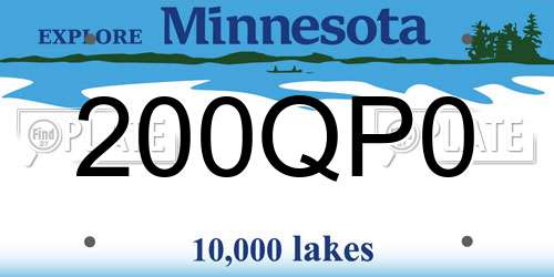 200QP0 Minnesota License Plate