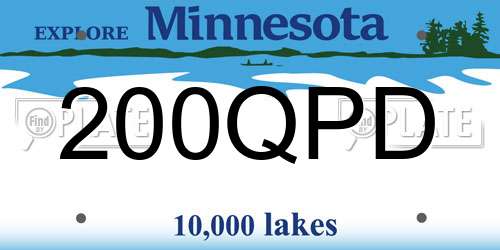 200QPD Minnesota License Plate