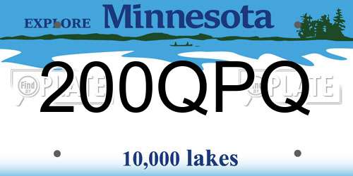 200QPQ Minnesota License Plate