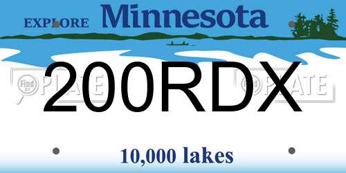 200RDX Minnesota License Plate