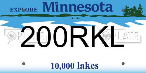 200RKL Minnesota License Plate