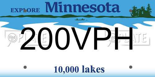 200VPH Minnesota License Plate
