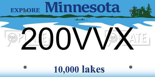 200VVX Minnesota License Plate