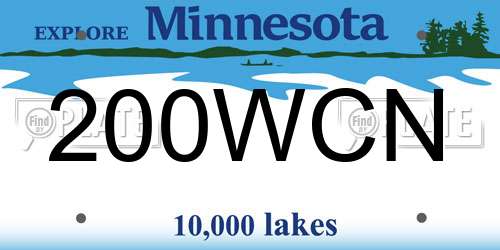 200WCN Minnesota License Plate