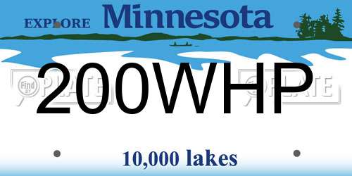 200WHP Minnesota License Plate