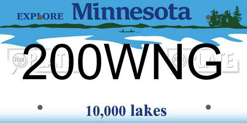 200WNG Minnesota License Plate