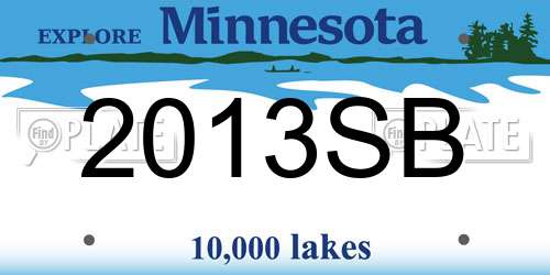 2013SB Minnesota License Plate