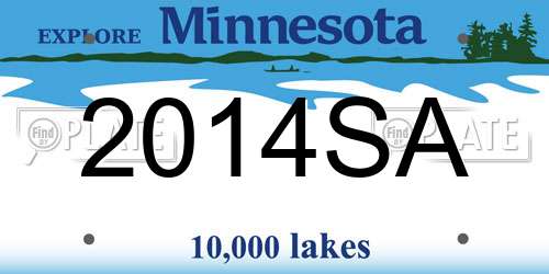 2014SA Minnesota License Plate