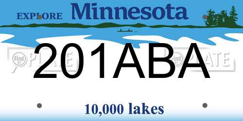 201ABA Minnesota License Plate