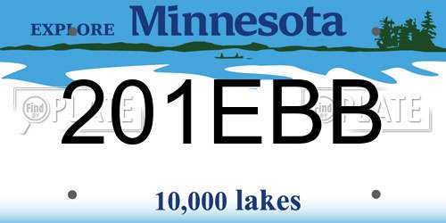 201EBB Minnesota License Plate