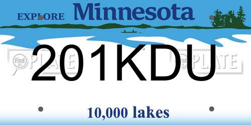 201KDU Minnesota License Plate