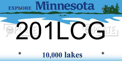 201LCG Minnesota License Plate