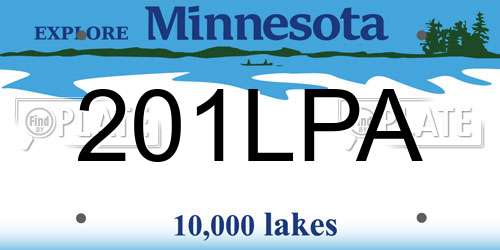 201LPA Minnesota License Plate