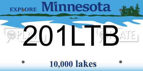 201LTB Minnesota License Plate