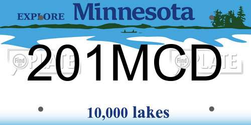 201MCD Minnesota License Plate