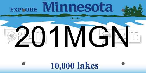 201MGN Minnesota License Plate
