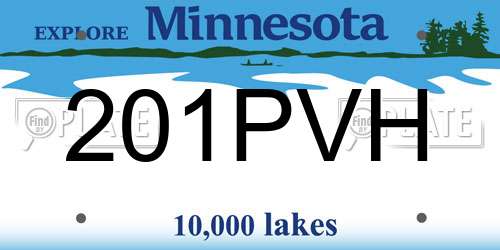 201PVH Minnesota License Plate