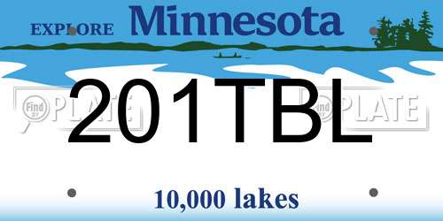 201TBL Minnesota License Plate