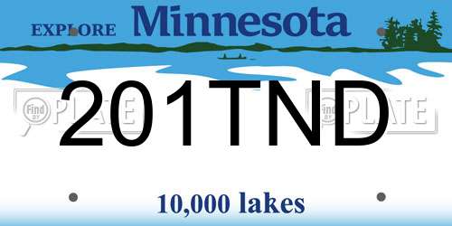 201TND Minnesota License Plate
