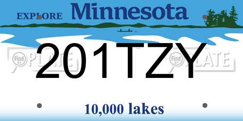 201TZY Minnesota License Plate