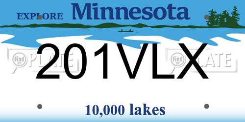 201VLX Minnesota License Plate