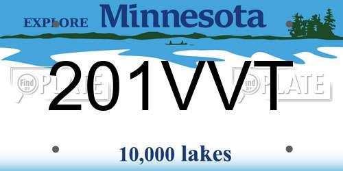 201VVT Minnesota License Plate