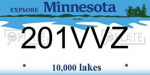 201VVZ Minnesota License Plate
