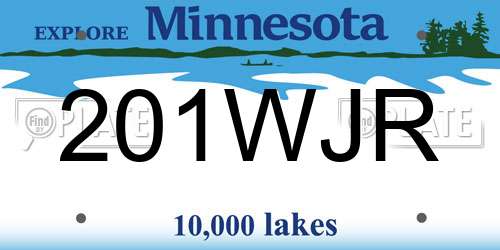 201WJR Minnesota License Plate