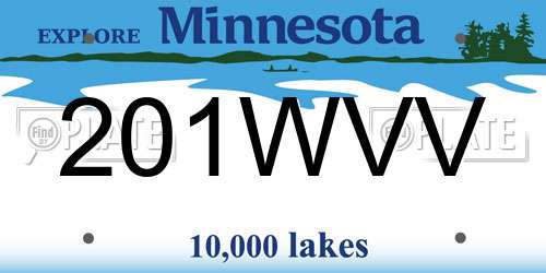 201WVV Minnesota License Plate