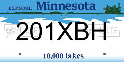 201XBH Minnesota License Plate