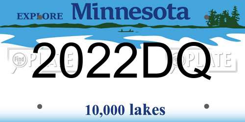 2022DQ Minnesota License Plate