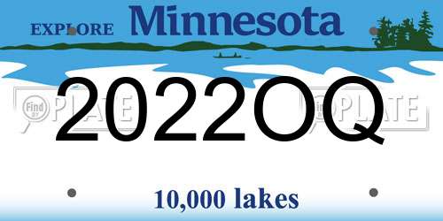 2022OQ Minnesota License Plate
