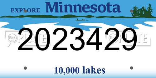 2023429 Minnesota License Plate