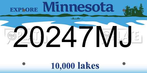 20247MJ Minnesota License Plate
