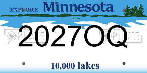 2027OQ Minnesota License Plate