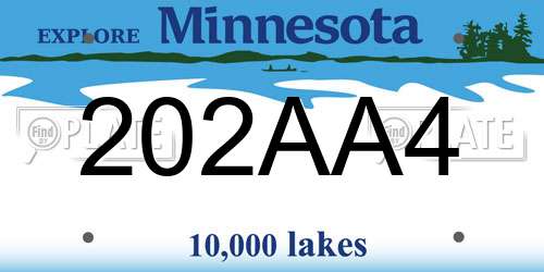 202AA4 Minnesota License Plate