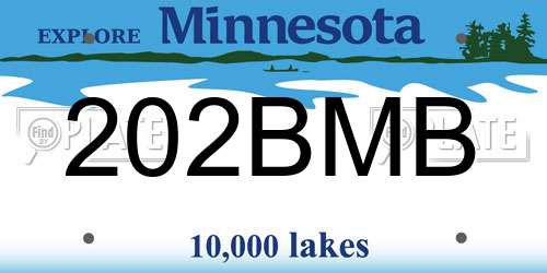 202BMB Minnesota License Plate